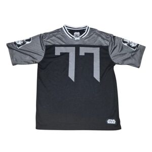 Darth Vader Football Jersey Mens Large Black Gray #77 Star Wars Helmet Sith